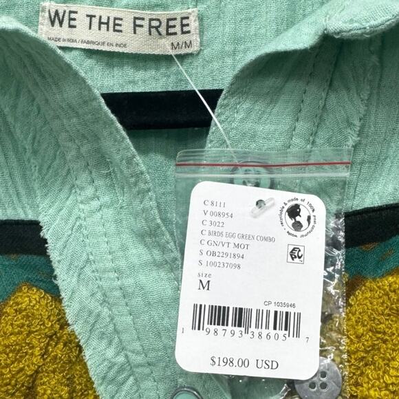 Free People We The Free Terry Rugby  Pullover Size Medium - Picture 4 of 5